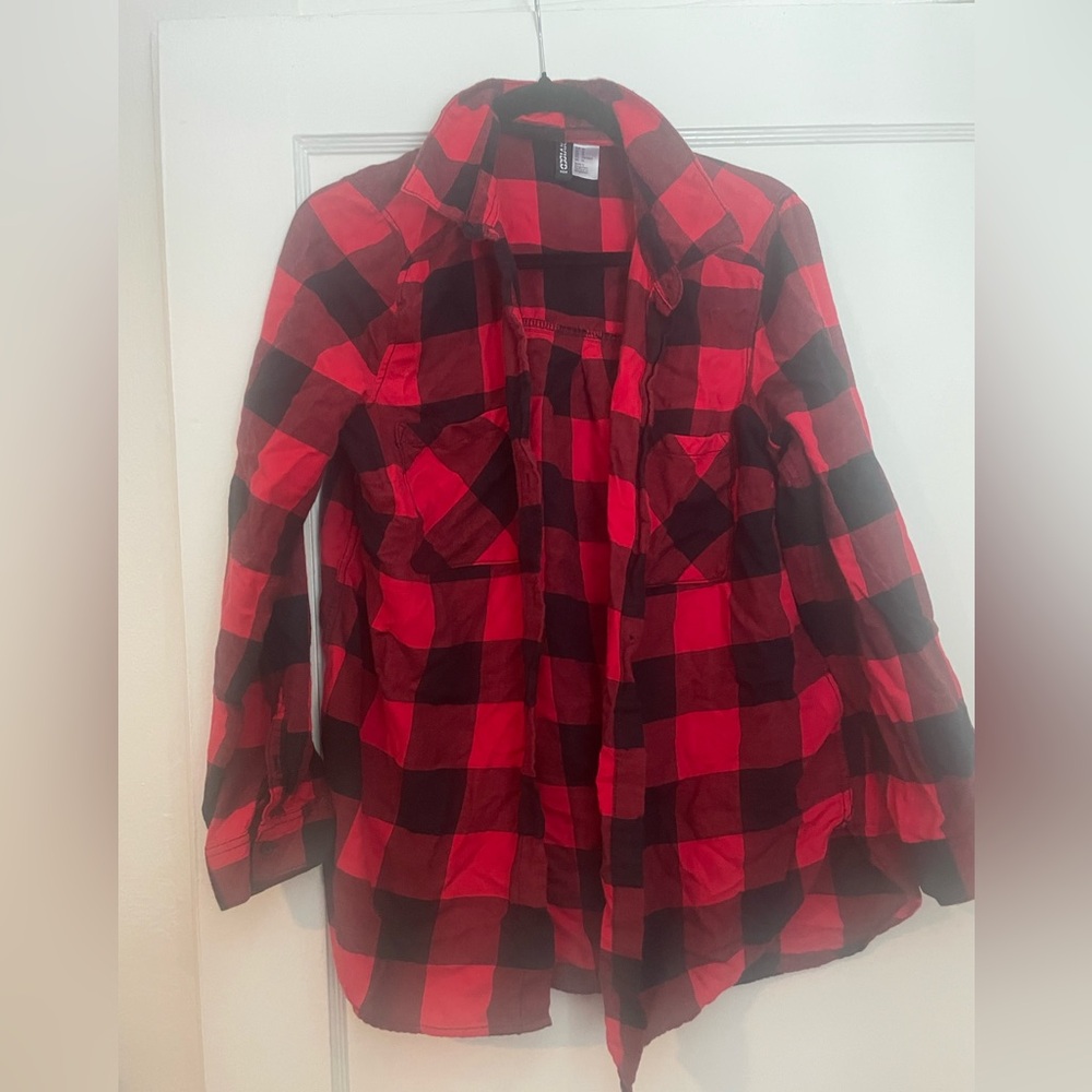 H&M Red and Black Plaid Shirt